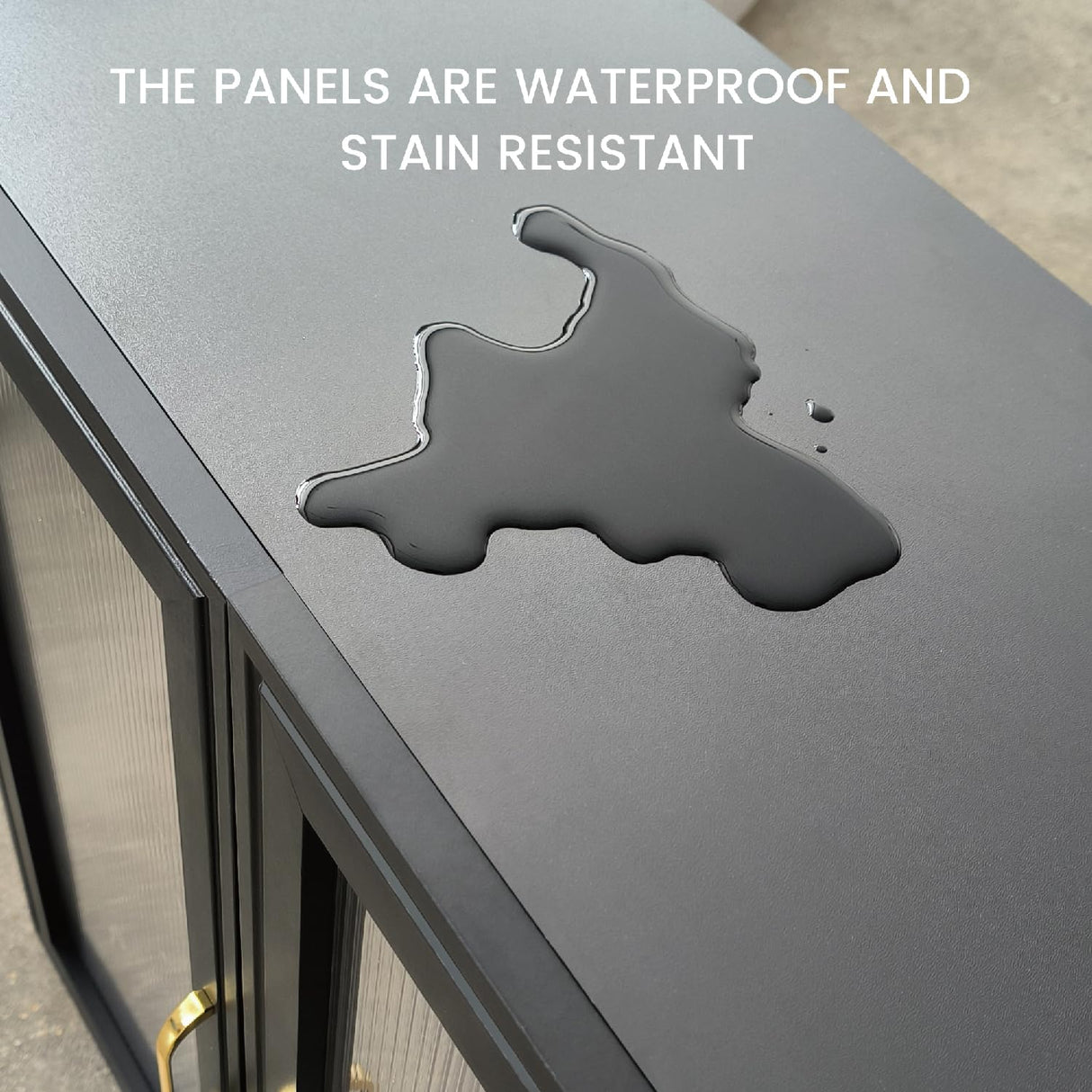 Furnaza LED Wall Storage Cabinets - Upper Kitchen Cabinets Laundry Wall Mounted Cabinets with 4 Acrylic Glass Doors and Shelf, in Black Furnaza