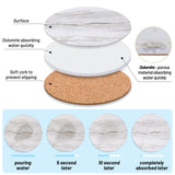 Acejoz Drink Coasters with Holder for Coffee Table, Absorbent Coaster Sets of 6, Marble Style Ceramic Coaster for Wooden Table, Suitable for Kinds of Cups, Home Decor, 4 Inches Acejoz