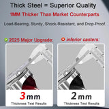 4 inch Heavy Duty Casters Load 2400lbs, Lockable Bearing Plate Caster with Brakes, 360-degree Swivel for Furniture and Workbench Cart, Set of 4 (Includes Complete Screw Set with Accessories) ABSLIMUS
