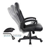 Furmax Gaming Chair Office Chair Leather Computer Desk Chair Racing Style Ergonomic Adjustable Swivel Task Chair with Lumbar Support and Arms (Black) Furmax