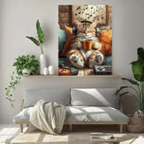 RYMILIE Cat Diamond Art Kits for Adults,Music Diamond Painting Kits for Beginners,DIY 5D Coffee Diamond Painting Kit for Home Wall Decor Gifts【11.8x15.7Inch】 RYMILIE