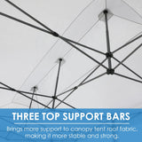 MAMIZO 10x20ft Pop up Canopy Tent w/6 Sidewalls, Heavy Duty Wedding Party Tent, Height Adjustable Large Commercial Gazebo, Instant Sun Protection Shelter W/Upgraded 3 Raised Roofs, Wheeled Bag (White) MAMIZO