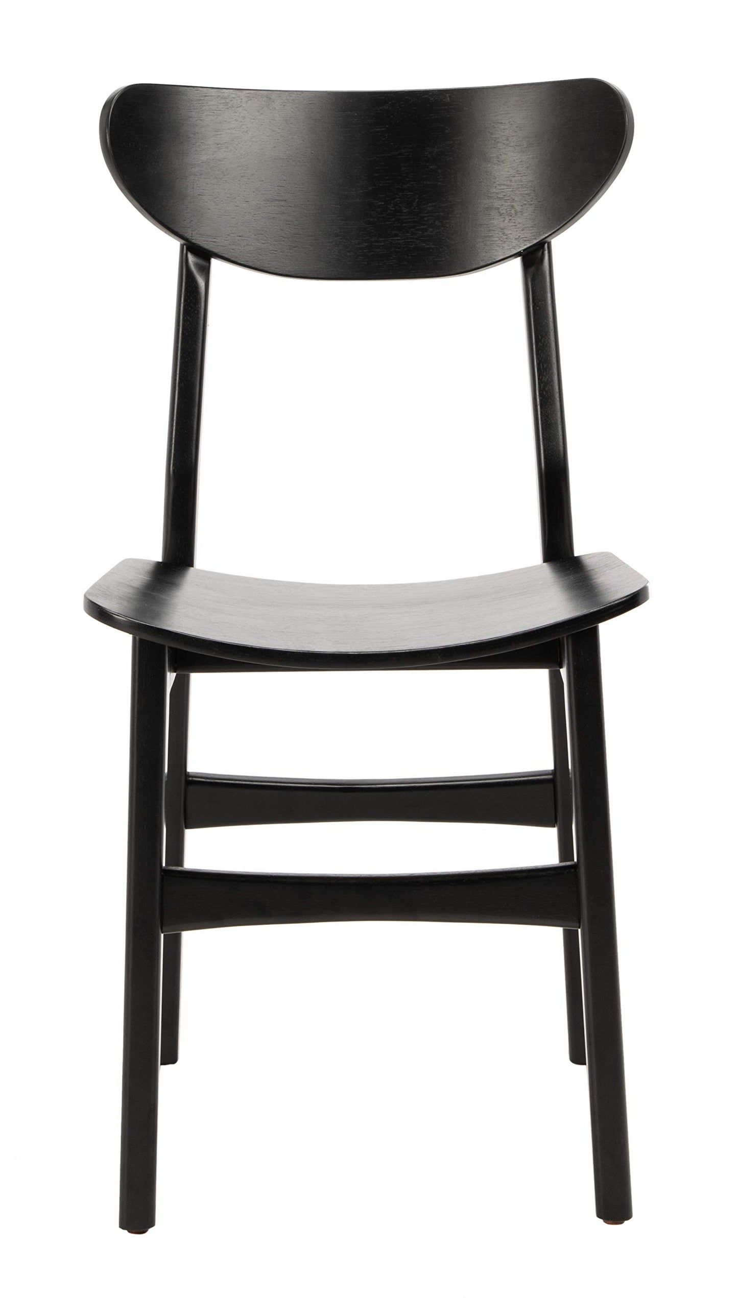 Safavieh Home Lucca Retro Black Dining Chair, Wood, Set of 2 - WoodArtSupply