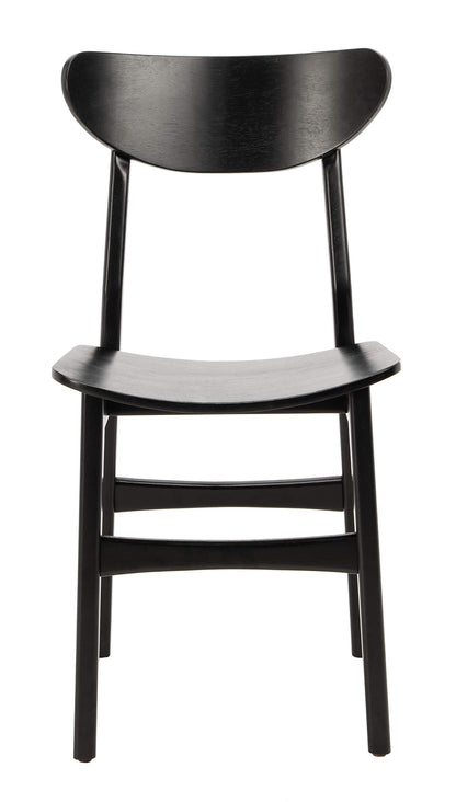 Safavieh Home Lucca Retro Black Dining Chair, Wood, Set of 2 - WoodArtSupply