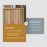 mopio Brooklyn Storage Cabinet, Modern Farmhouse Entryway Accent Cabinet, Buffet Sideboard, Credenza, Wood Modular Cabinet with Doors & Shelf, Fluted Panel, for Living Room, Dining Room, Kitchen, Oak mopio