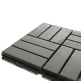 Deck Tiles - Patio Pavers - Acacia Wood Outdoor Flooring - Interlocking Patio Tiles - 12"x12" (20 Pack) - Modern Grey Finish - Checker Pattern Decking 3rd Street Inn