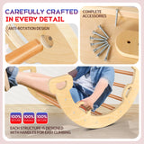 Xickboke Pikler Triangle Set Flag Style Wooden Montessori Climbing Set Foldable Pickler-3-Piece Climbing Gym with Triangle Climbing Frame, Arch, Ramp, Indoor Climbing Toys for Children Aged 1-3 Xickboke