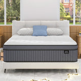 EEN EEN SLEEP 12 Inch King Size Mattress, Firm King Mattress in A Box, Hybrid Mattresses with Gel Memory Foam & Pocket Springs, Zoned Pressure Relief, Upgrade Support, CertiPUR-US, 365-Night Trial EEN EEN SLEEP