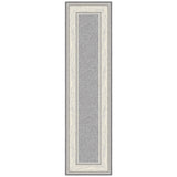 Machine Washable Bordered Design Non-Slip Rubberback 3x10 Traditional Runner Rug for Hallway, Kitchen, Bedroom, Living Room, 2'7" x 9'10", Light Gray Ottomanson