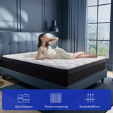 TERISTE 10 Inch Twin Breathable Memory Foam Hybrid Mattress with Individually Pocketed Springs for Isolate Motion, Fiberglass Free, Edge Support Mattress in a Box, CertiPUR-US® Certified TERISTE