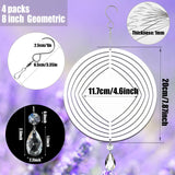 4Pack 8inch Sublimation Wind Spinner Blanks 3D Aluminum Metal Wind Sculpture Kinetic Spinners for Yard and Garden Indoor Art Ornaments Hanging Decoration (Geometric) WindMage