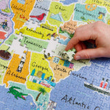 1000-piece USA Map Jigsaw Puzzle & Poster 50 States | Illustrated American Landmarks | Rainy Day, Fun at Home Activities, Travel Gifts, Birthday Present, Wall Art Talking Tables