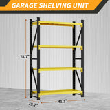 3000LBS Heavy Duty Shelving Units, 4 Tier Adjustable Metal Utility Shelf, 78.7"H Garage Storage Shelves Organization Rack for Industrial, Warehouse, Basement (Yellow & Black, 19.7"D×41.3"W×78.7"H) SGFHNV