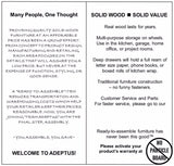 Adeptus Original Roll Cart, Solid Wood, 6 Drawer Narrow Drawers Roll Carts, Black ADEPTUS