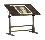 Studio Designs Vintage Drawing/Drafting Table with Pencil Ledge - 42" W x 30" D - Distressed Black - Adjustable Tilting Top SD STUDIO DESIGNS