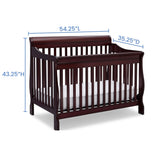 Delta Children Canton 4-in-1 Convertible Crib - Easy to Assemble, Espresso Cherry Delta Children