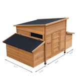 RUNVA Chicken Coop, Large Wooden Chicken Hutch with 6 Nesting Boxes, Outdoor Hen House,Small Animal Cages, Duck Houses RUNVA