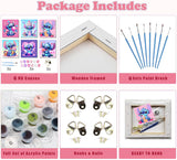 CraftyTime 6 Pack Cartoon Paint by Numbers Kits for Kids with Framed Canvas Paint by Number for Kids Ages 4-8-12, DIY Easy Acrylic Oil Painting Kits for Home Wall Decor (8X8inch) CraftyTime