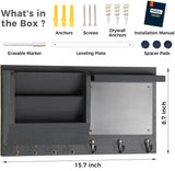 Ziivita Key Holder for Wall - Mail Holder Organizer Wall Mount with Shelf - Hanging Key Rack Hanger with Hooks Decorative for Home Coat Letter Dog Leash Entryway Living Room Decor Ziivita