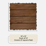 OutdoorZ Interlocking 12-Inch Deck Tiles, 27 Tiles - 12" x 12", Plank Royal Mahogany - DIY Weatherproof Patio Tiles - High-Quality Durable Deck Flooring for Outdoor & Indoor Use by Achim Home Decor Achim Home Furnishings