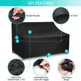 WLEAFJ Patio Sofa Cover Waterproof, 3-Seater Outdoor Sofa, Heavy Duty Deep Lounge Loveseat, Large Lawn Furniture with Air Vent, 82.6’’ W x 39’’ D x 28’’ H WLEAFJ