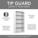 Bush Furniture Universal Tall 5 Shelf Bookcase in White, Vertical Storage and Display Bookshelf for Home Office or Living Room Organization Bush Furniture