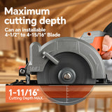 20V Cordless Mini Circular Saw, 6700RPM, 4-1/2" Blade, Max Cutting Depth 1-11/16" at 90°, Diagonal Cutting Depth 1-3/16" at 45°, Ideal for Cutting Wood, Soft Metal, Plastic, and Ceramic Tiles SuperPan
