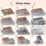 Mini House Building Kit for Kids Age 8+ - Block Building Toys with Real Mini Bricks, STEM Creative Gifts for Boys Girls- DIY Tiny House Construction Set Greek Science