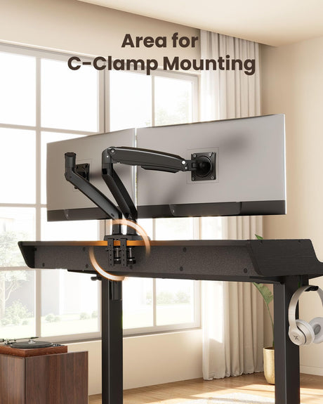 ErGear Electric Standing Desk with Drawers, 63″ x 28″ Gaming Desk with Monitor Stand, C-Clamp Mount Compatible, Home Office Height-Adjustable Desk with Storage Shelf, 4 Preset Heights, Black, EGESD38B ErGear