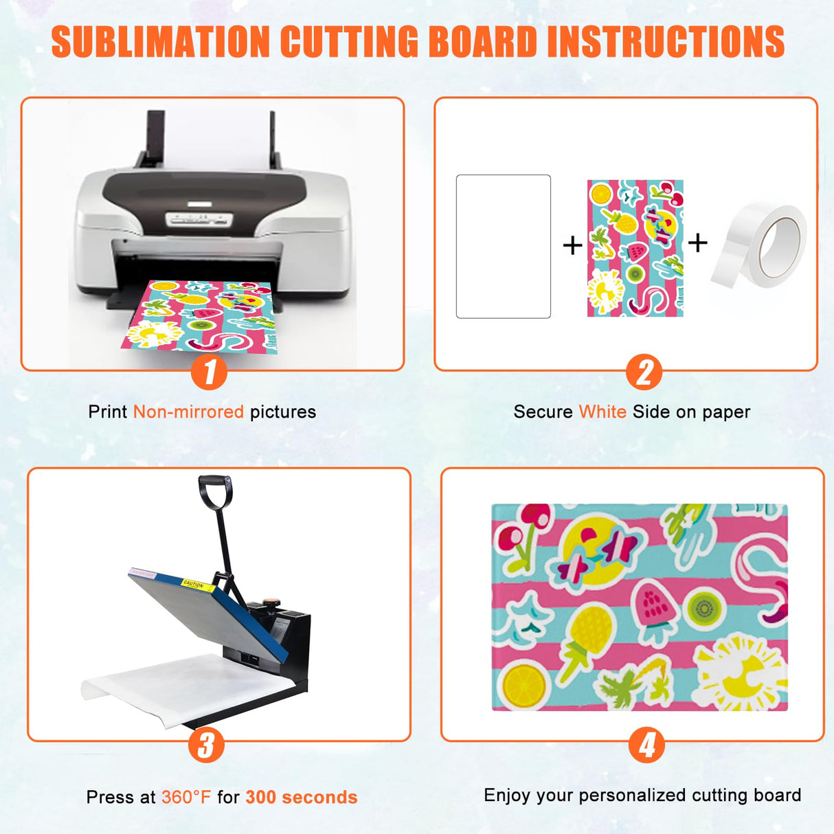 6Pcs Sublimation Cutting Board Blanks, 11x8 Inch Tempered Glass Sublimation Cutting Board Non Slip Glass Chopping Boards for Kitchen, Personalized Cutting Boards for Crafts DIY Gift ToBeAce