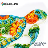 Uniquilling Quilling Kit, Paper Quilling Kits, 8 * 10-in Green Turtle Paper Filigree Kits with Quilling Tools& Using Manual, DIY Quilling Artwork Modern Wall Art for Living Room Uniquilling