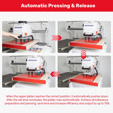 InkSonic 16x24 Inch Large Auto Pneumatic Dual Heat Press Machine, Sliding Side Commercial 40x60cm Heat Press, for DTF & Sublimation Transfer T-Shirt with Infrared Positioning & Movable Stand RocRow