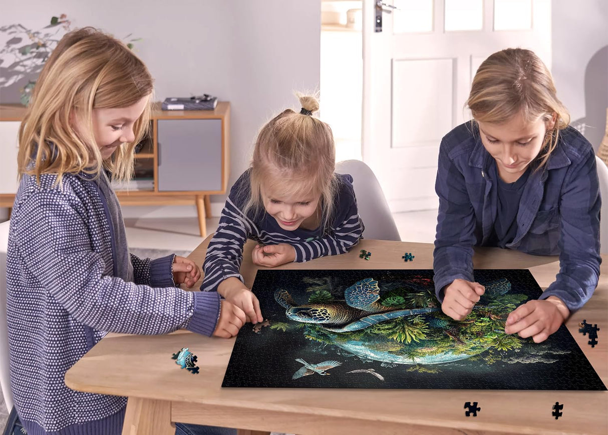 Sea Turtle Puzzles for Adults 1000 Pieces, Earth Turtles Forest Jigsaw Puzzles, Fantasy Nature Plant Animals Puzzle as Home Decor PPuzzling