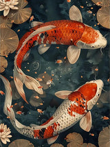 Landscape Fish Diamond Art Kits for Adults, Fish Diamond Painting Kit for Beginners, Diamond Dot, Animal Dimond Art Paintings Kit, Full Drill Gem Painting, Crafts for Adults, Home Wall Decor 12x16inch Rekxtmo