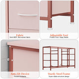 Pink Dresser for Bedroom, Modern Dresser with 10 Drawers, 55 Inch Tv Stand Dressers with Power Outlet, Storage Unit Organizer Chest of Drawers for Closet, Kid Room, Dressers Cupboard for Bedroom Takywep