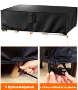 Ruimoy Patio Furniture Covers, Outdoor Furniture Cover Waterproof, General Purpose, Outside Table and Chair Covers, Heavy Duty 600D (108 Inch L x 82 Inch W x 27.9 Inch H) Ruimoy