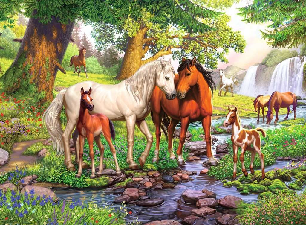 Ravensburger 12904 Horses by The Stream 300 Piece Puzzle for Kids - Every Piece is Unique, Pieces Fit Together Perfectly Ravensburger