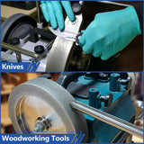 Mega Square CBN Grinding Wheel 8 inch, 1.5" Wide, 5/8" Arbor, 320 Grit for Sharpening Woodturning Tool、Knife、High Speed Steel Tool，Fits Most 8" Bench Grinder (320 Grit) UF-SHARP