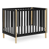 Delta Children Gio Mini Crib with 2.75" Mattress Included, Ebony/Natural Delta Children