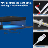 ANTISTA Floating TV Stand | 94.5'' Long Wall Mounted TV Shelf with Power Outlet, Modern Wooden Entertainment Center Media Console with Storage, High Gloss Large TV Cabinet, Up to 100 Inch TVS ANTISTA