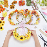 FREEBLOSS 90+ Floral Crown DIY Kit Flower Crowns Making Kit DIY Floral Crown Garland Kit Hair Accessories Handmade Make Your Own Flower Wreath Crown Spring and Autumn Floral Crown FREEBLOSS