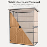 MEDEHOO Outdoor Storage Shed with Floor - Waterproof Natural Fir Cabinet with Adjustable Shelves and Double Lock for Anti-Theft - Suitable for Storing Garden Tools, and Household Debris (Brown) MEDEHOO