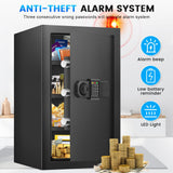 5.0 Cuft Fireproof Safe for Home Use, Digital Home Safes with Programmable Keypad, Spare Keys and Alarm System, Security Safes Box Fireproof Waterproof, Anti-Theft Fire Safe Box for Home Office Bukumo
