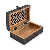 BHAVATU Mango Wood Decorative Wooden Box with Hinged Lid Ideal for Keepsakes, Trinkets, Jewelry and Other Stash (8" x 5" x 3") BHAVATU