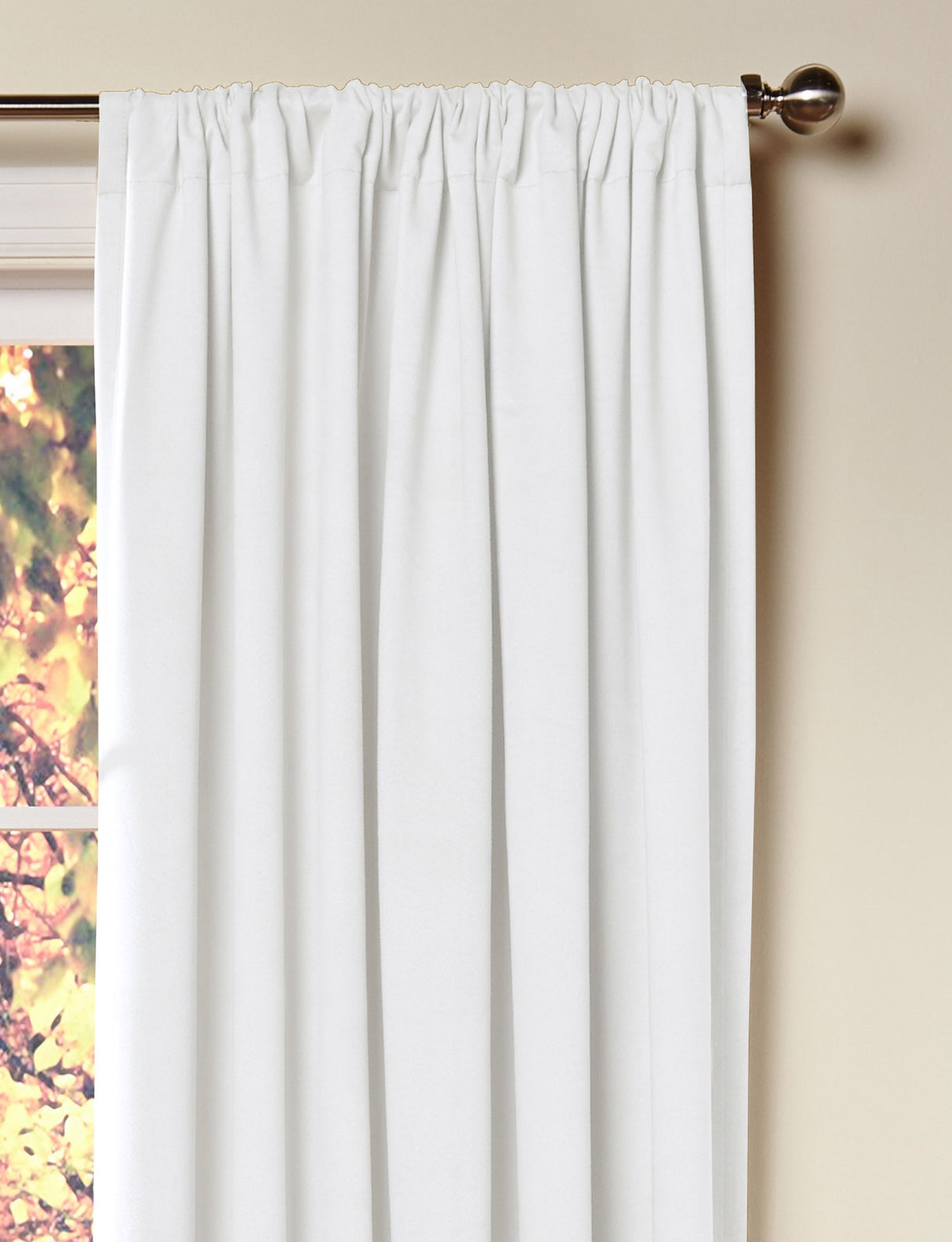COTTON CRAFT White Curtain Window Panel Drapes - Set of 2 - Thick Cotton Duck Fabric Reverse Tab Top Window Treatment - Bonus Tie Backs - Clean Crisp Elegant Look - Bedroom Living Room - 50 W x 108 L COTTON CRAFT
