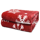 Christmas Throw Blanket Soft Fleece Red Snowflake Blanket Home Décor Plush Christmas Throw Bed Blanket Throws for Winter Bedding Couch, 50x60 Inches SACIOVEE