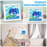 QEUOYSS Diamond Art Kit for Kids with Wooden Frame Art and Crafts for Kids Ages 6-8 -10-12 Easy to DIY Diamond Art for Kid and Adult Beginners Home Wall Decoration (Dolphin) QEUOYSS
