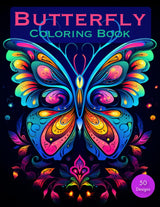 Butterfly Coloring Book: 50 Beautiful Butterflies Patterns For Relaxation and Stress Relief Majosta