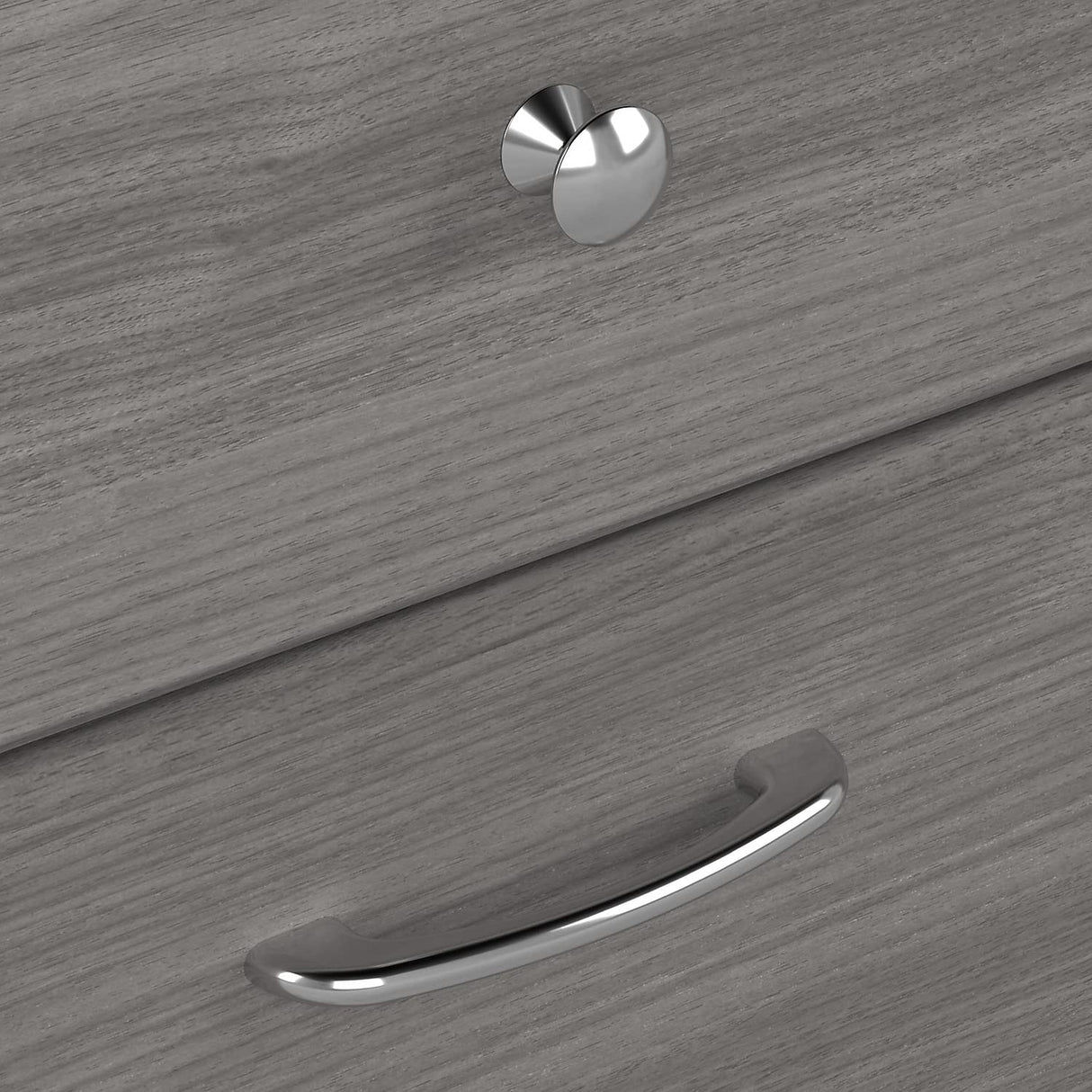 Bush Furniture Cabot 60W L Shaped Computer Desk with Hutch & 5 Shelf Bookcase in Modern Gray Bush Business Furniture