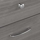 Bush Furniture Cabot 60W L Shaped Computer Desk with Hutch & 5 Shelf Bookcase in Modern Gray Bush Business Furniture